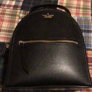 Nearly new black leather Kate Spade backpack.